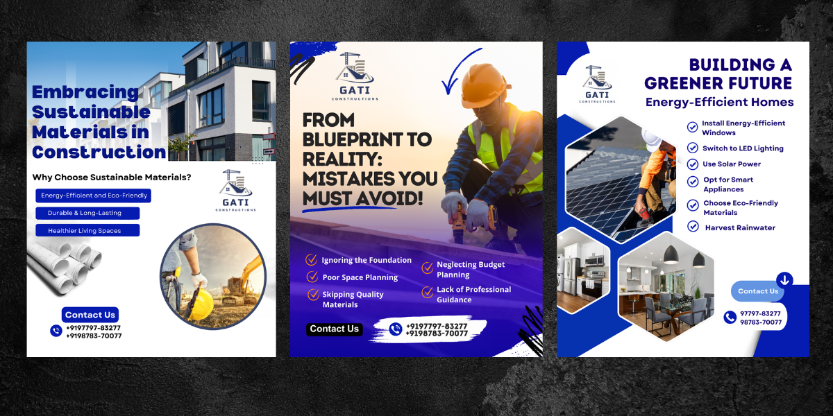 Building a Digital Identity for GATI Constructions GATI Constructions with branding elements designed by The Digital Catalog.